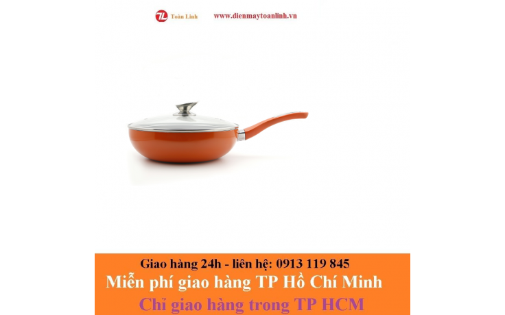 CHẢO CHỐNG DÍNH CAO CẤP EL-1144 CÓ ĐÁY TỪ, VUNG KÍNH ELMICH ATHENA 30CM
