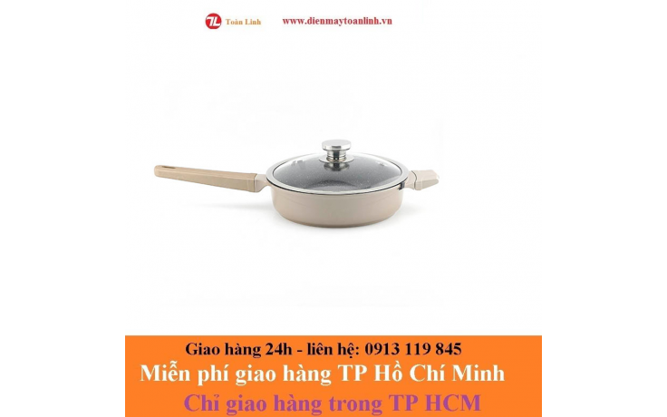 CHẢO CHỐNG DÍNH ELMICH CAO CẤP CÓ VUNG KÍNH, ĐÁY TỪ VITAPLUS PERLA 28CM- EL0353