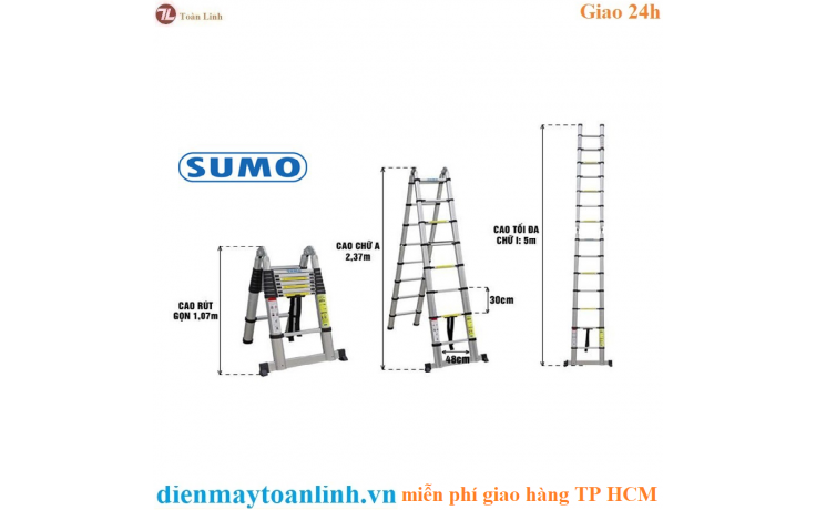 Thang nhôm rút gọn chữ A Sumo ADT808B (5m)
