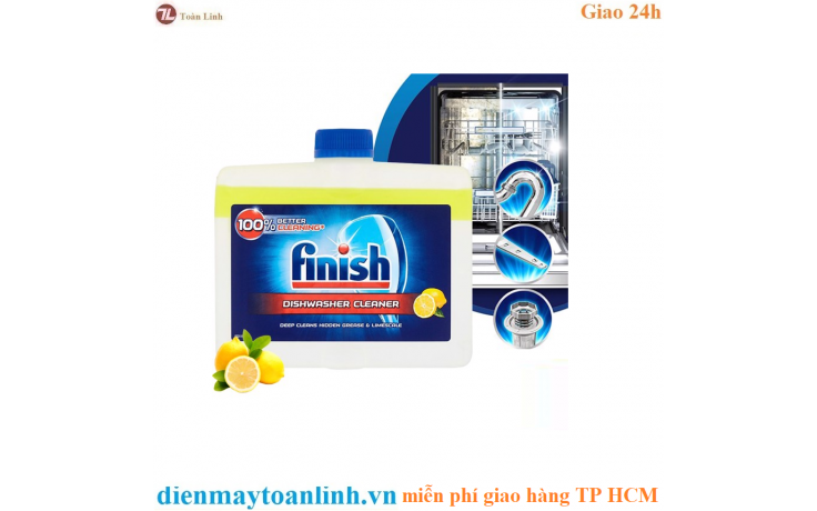 Dung dịch tẩy rửa máy rửa chén Finish Dishwasher Cleaner Lemon 250ml QT006774 - hương chanh - Chính hãng