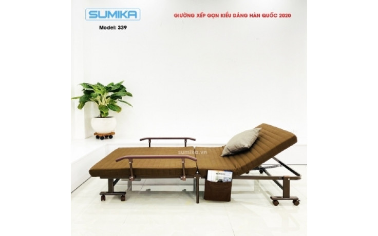 Giường nệm xếp gọn kiểu dáng Hàn Quốc SUMIKA 339