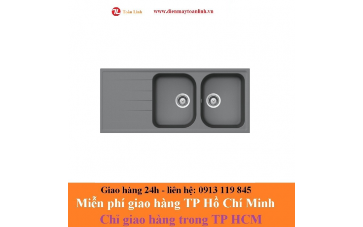 Bồn rửa chén bằng đá Hafele Julius HS-GDD11650/ 570.35.560 màu xám - Chính hãng
