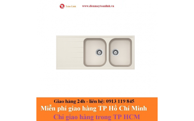 Bồn rửa chén bằng đá Hafele Julius HS-GDD11650/ 570.35.460 màu kem - Chính hãng