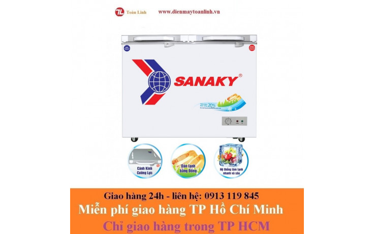 Tủ Đông Kính Cường Lực Sanaky VH-2899A2K - 240 lít - Hàng chính hãng (kính xám)