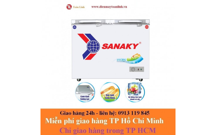 Tủ Đông Kính Cường Lực Sanaky VH-3699A2K - 240 lít - Hàng chính hãng (kính xám)