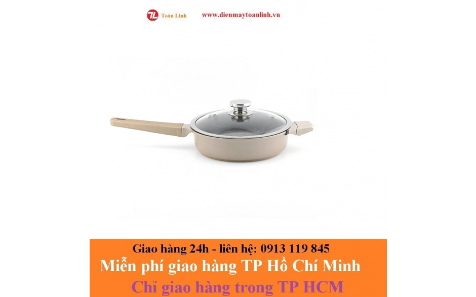 CHẢO CHỐNG DÍNH ELMICH CAO CẤP CÓ VUNG KÍNH, ĐÁY TỪ VITAPLUS PERLA 28CM- EL0353