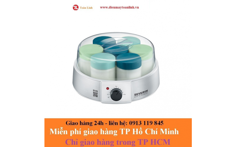 Máy Làm Sữa Chua Severin JG3525 - Trắng Xanh - Hàng Chính Hãng