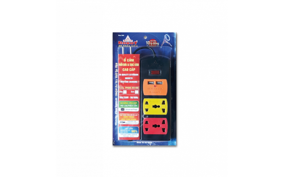 Ổ Cắm 2 Ổ 5 Chấu + USB SPECIAL 2S5U - Robot