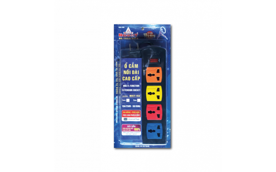 Ổ Cắm 4 Ổ 3 Chấu MULTI 4S3 - Robot