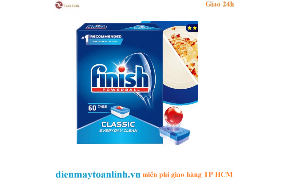Hộp 60 viên rửa chén Finish Classic Dishwasher Tablets QT09443 - Chính hãng