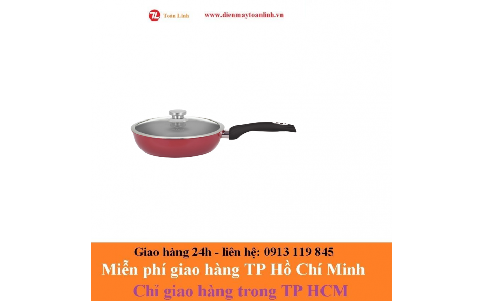 CHẢO CHỐNG DÍNH JASMINE EIV-500 ĐÁY TỪ, SIZE 28 CÓ VUNG KÍNH