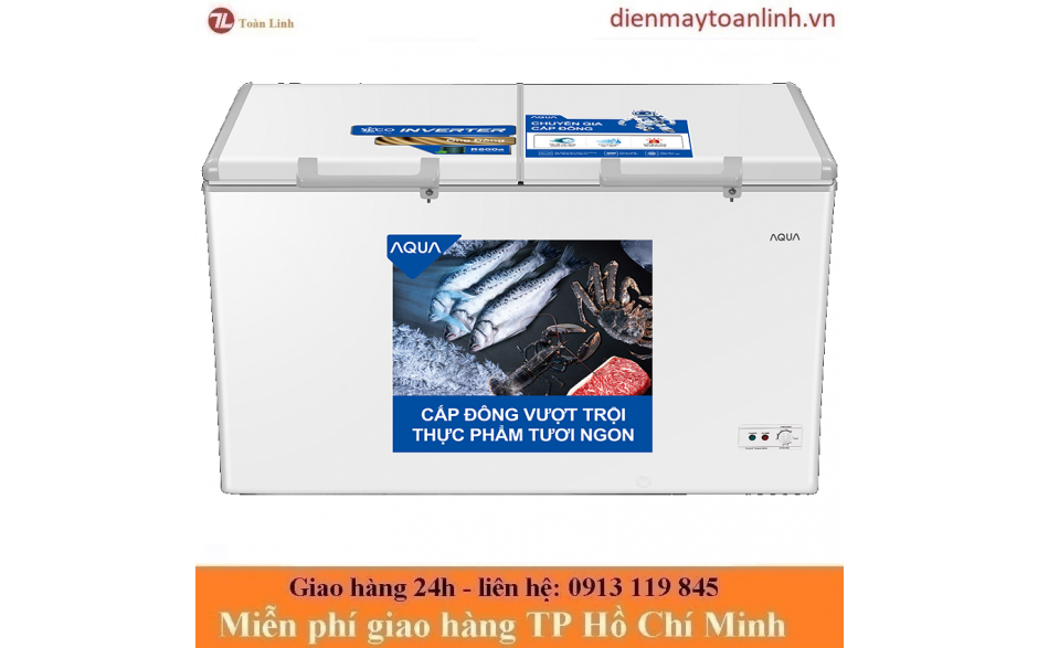 Tủ đông Aqua AQF-C5701E 2 cánh 425 lít - Chính hãng