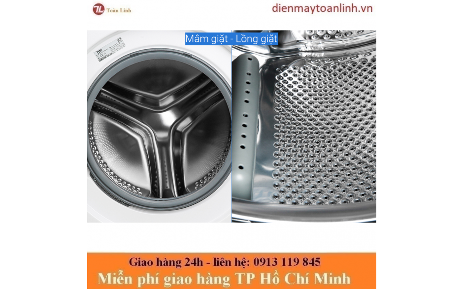 Máy giặt Beko WCV9649XWST Inverter 9 kg - Chính Hãng