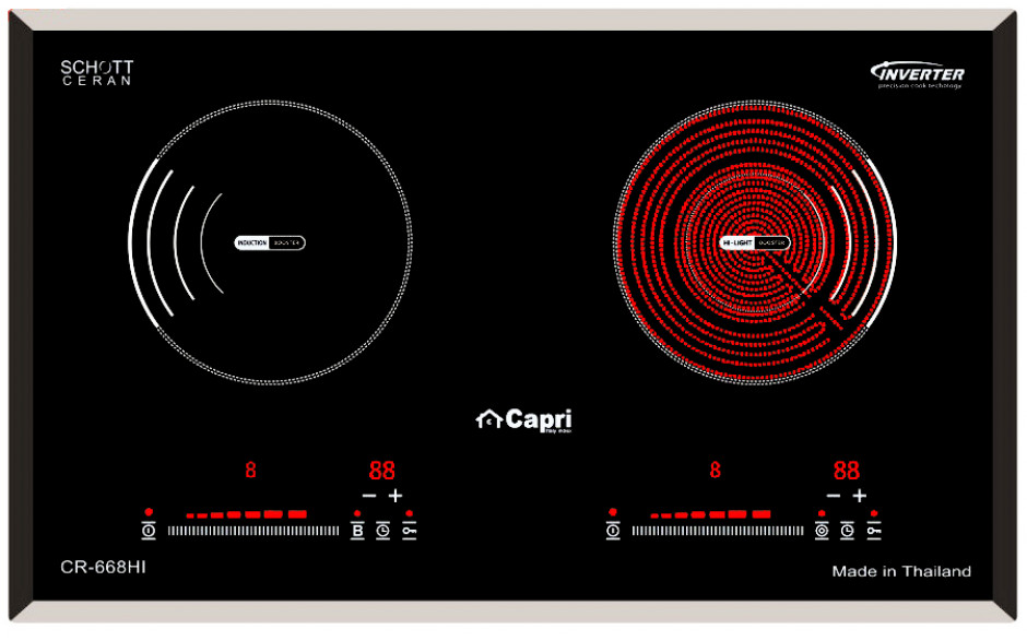 Bếp từ - hồng ngoại đôi Capri CR-668HI Thái lan Hàng chính hãng