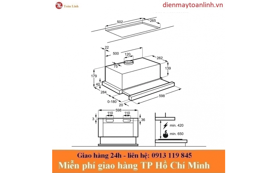 Máy Hút Mùi Electrolux LFP216S Âm Tủ - Hàng Chính Hãng