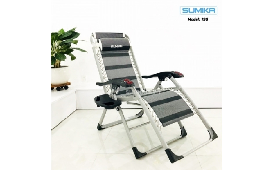 Ghế xếp thư giãn SUMIKA 199 - lăn tay massage, khung vuông cao cấp