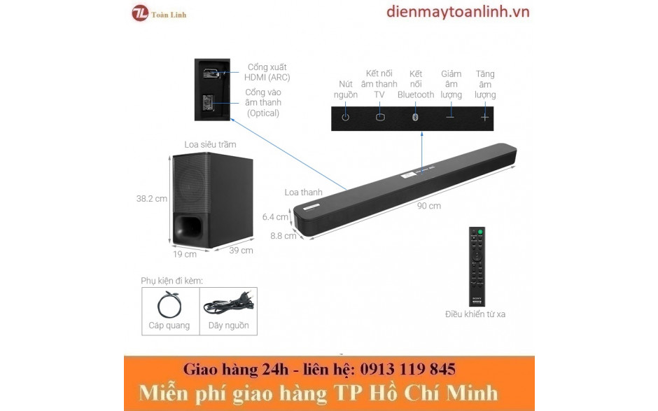 Loa Soundbar Sony HT-S350 2.1 320W - Chính Hãng