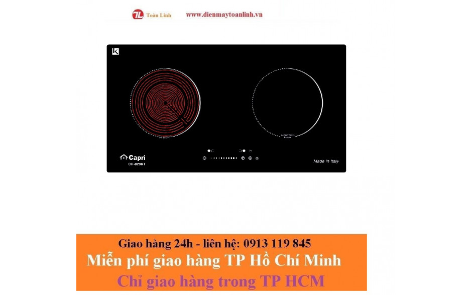 BẾP TỪ - HỒNG NGOẠI CAPRI CR-829KT ITALY HÀNG CHÍNH HÃNG