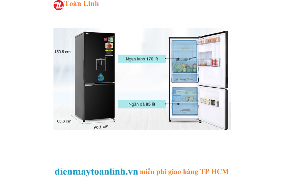 Tủ lạnh Panasonic NR-BV280WKVN inverter 255 lít - Chính hãng