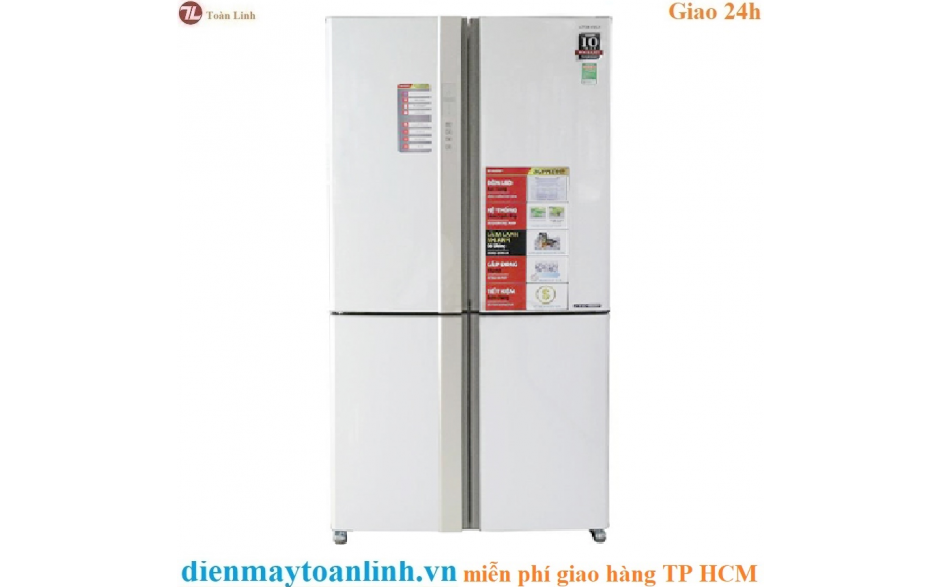 Tủ lạnh Sharp SJ-FX680V-WH 4 cánh cửa Inverter 678 lít - Chính hãng