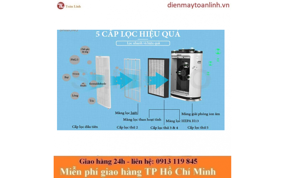 Máy lọc không khí Shimono SM-AP600-G SM-AP600G - Chính Hãng
