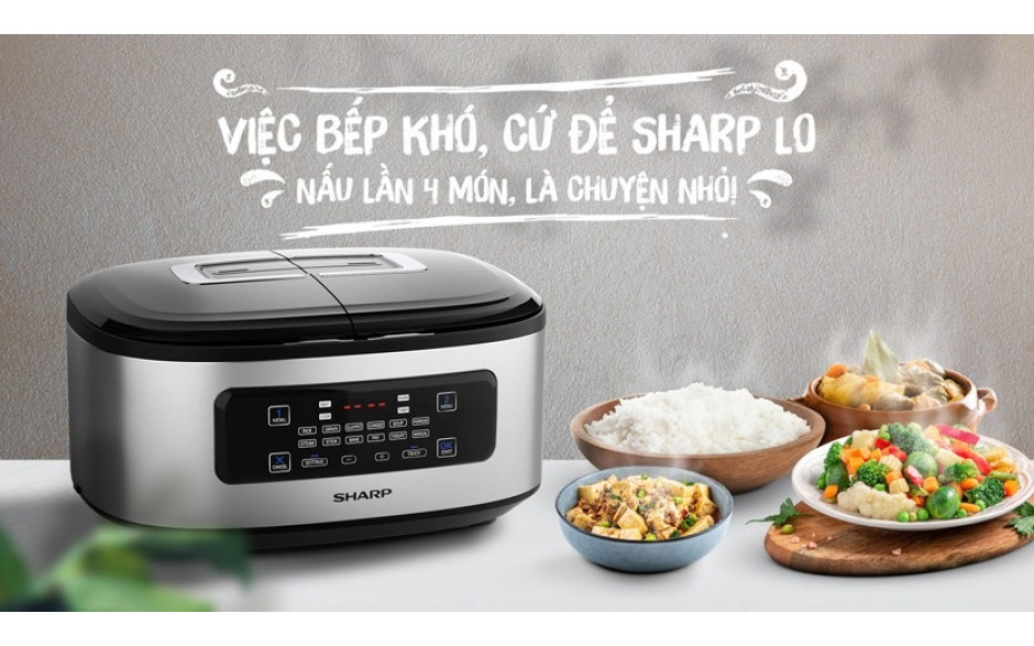 Nồi đa năng Sharp KN-TC50VN-SL 2 ngăn 1.8 lít - Chính hãng