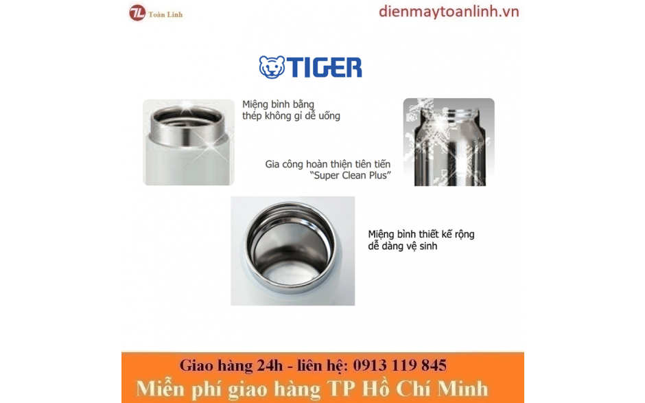Bình giữ nhiệt Tiger MBI-A080 0.8 lít - Chính hãng